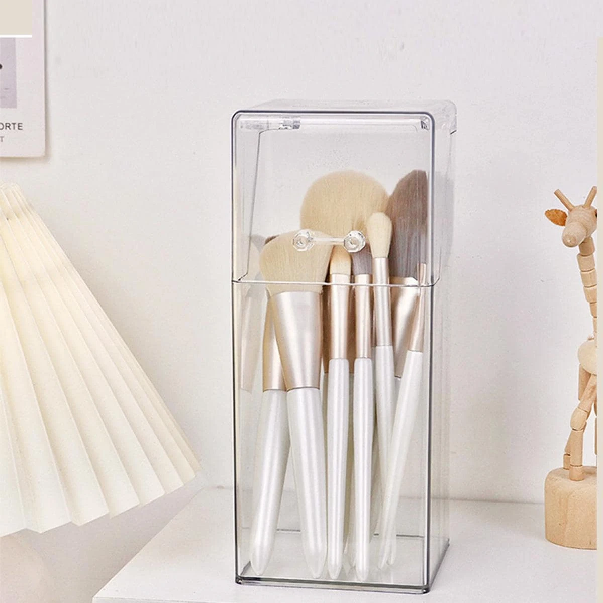 Clear Dustproof Makeup Brush Organizer Box - Image 4