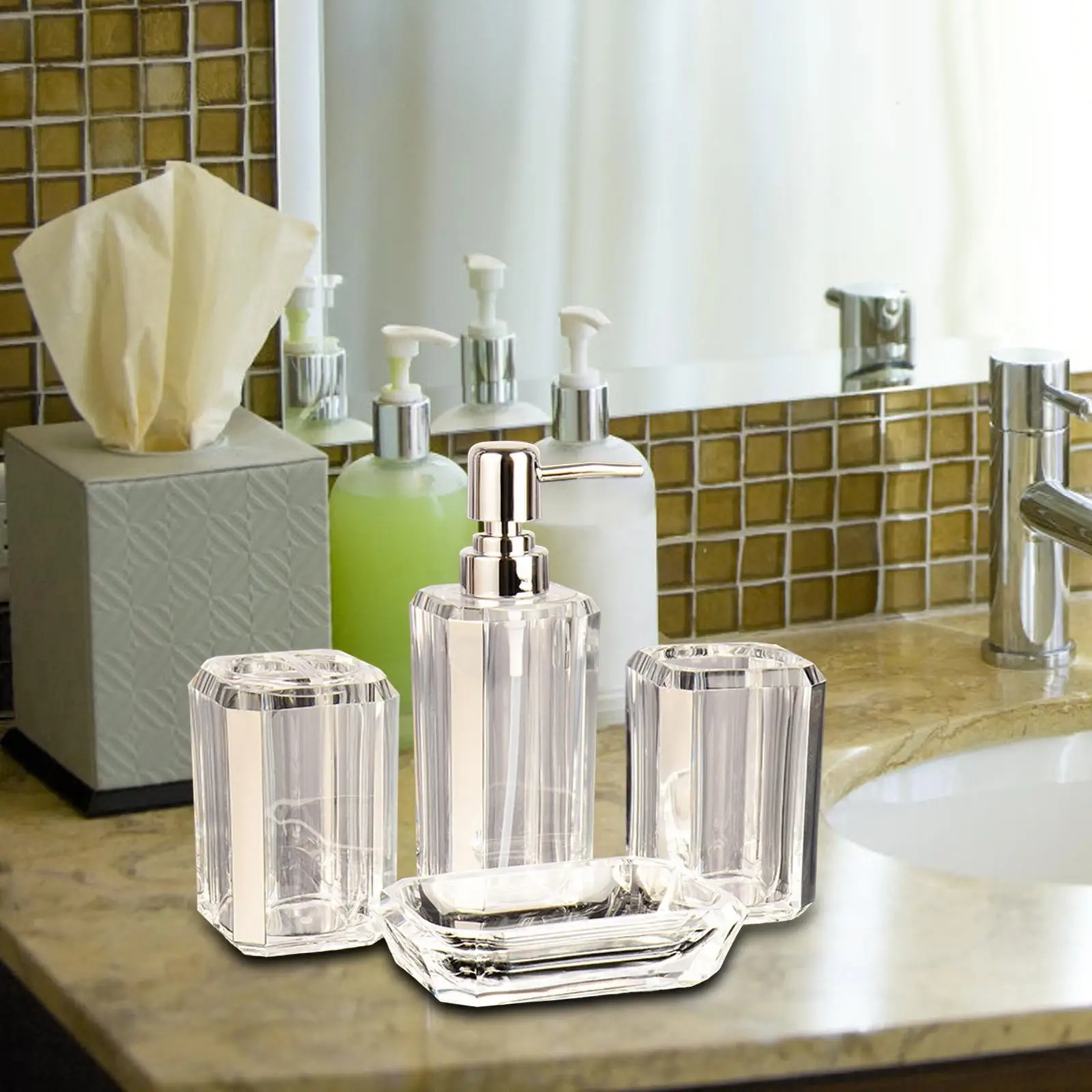4-Piece Acrylic Bathroom Essentials Set - Image 10
