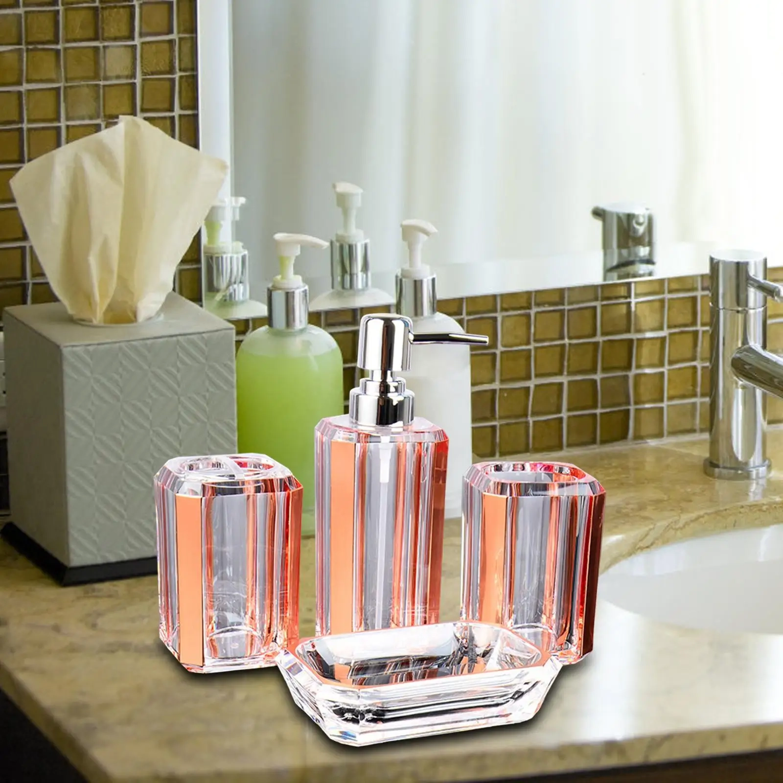 4-Piece Acrylic Bathroom Essentials Set - Image 8