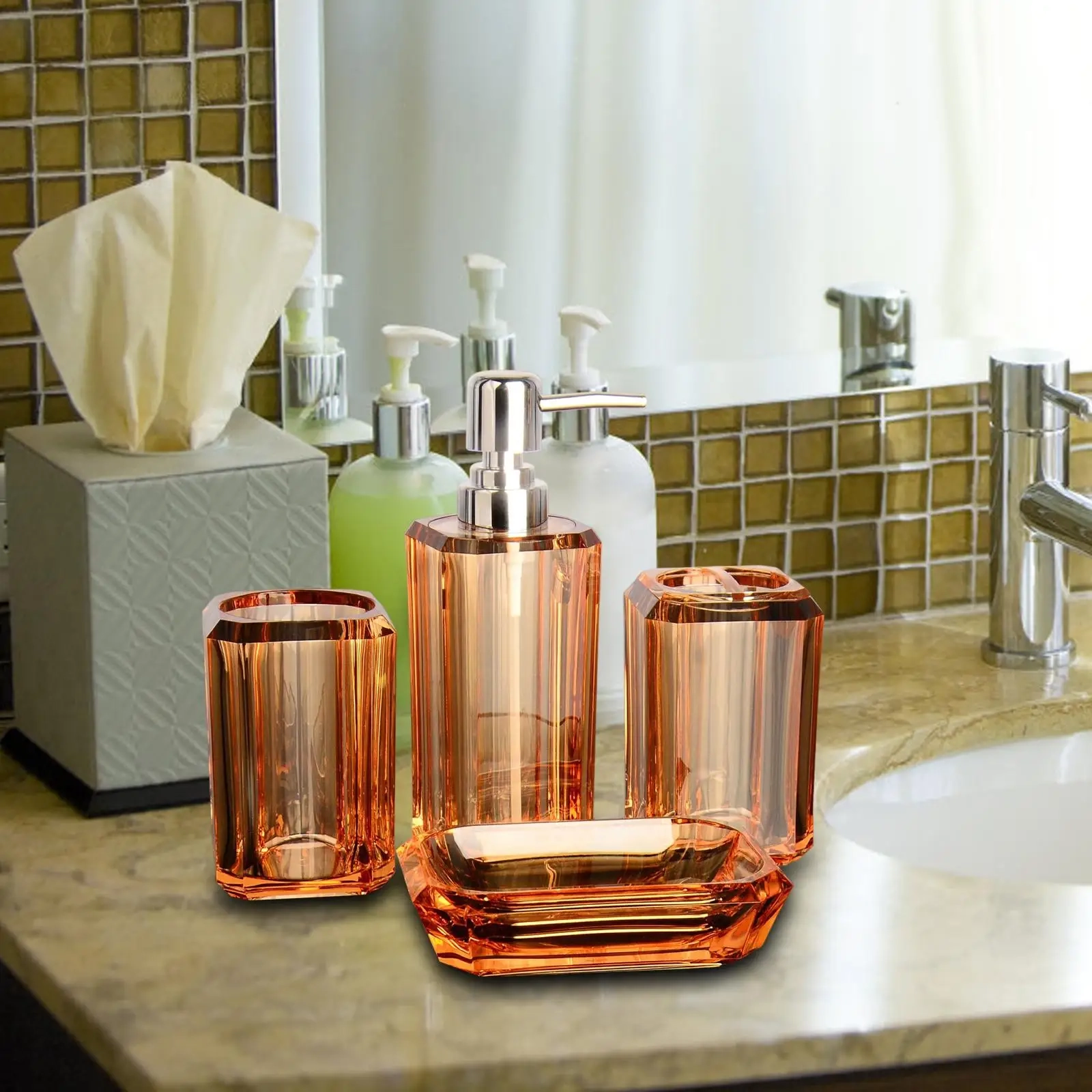 4-Piece Acrylic Bathroom Essentials Set - Image 3