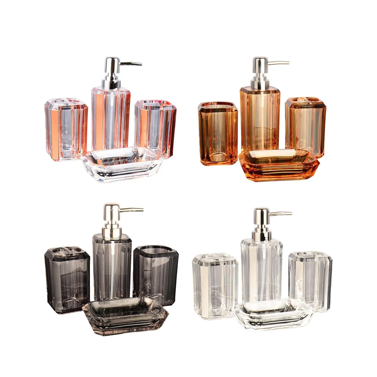 4-Piece Acrylic Bathroom Essentials Set