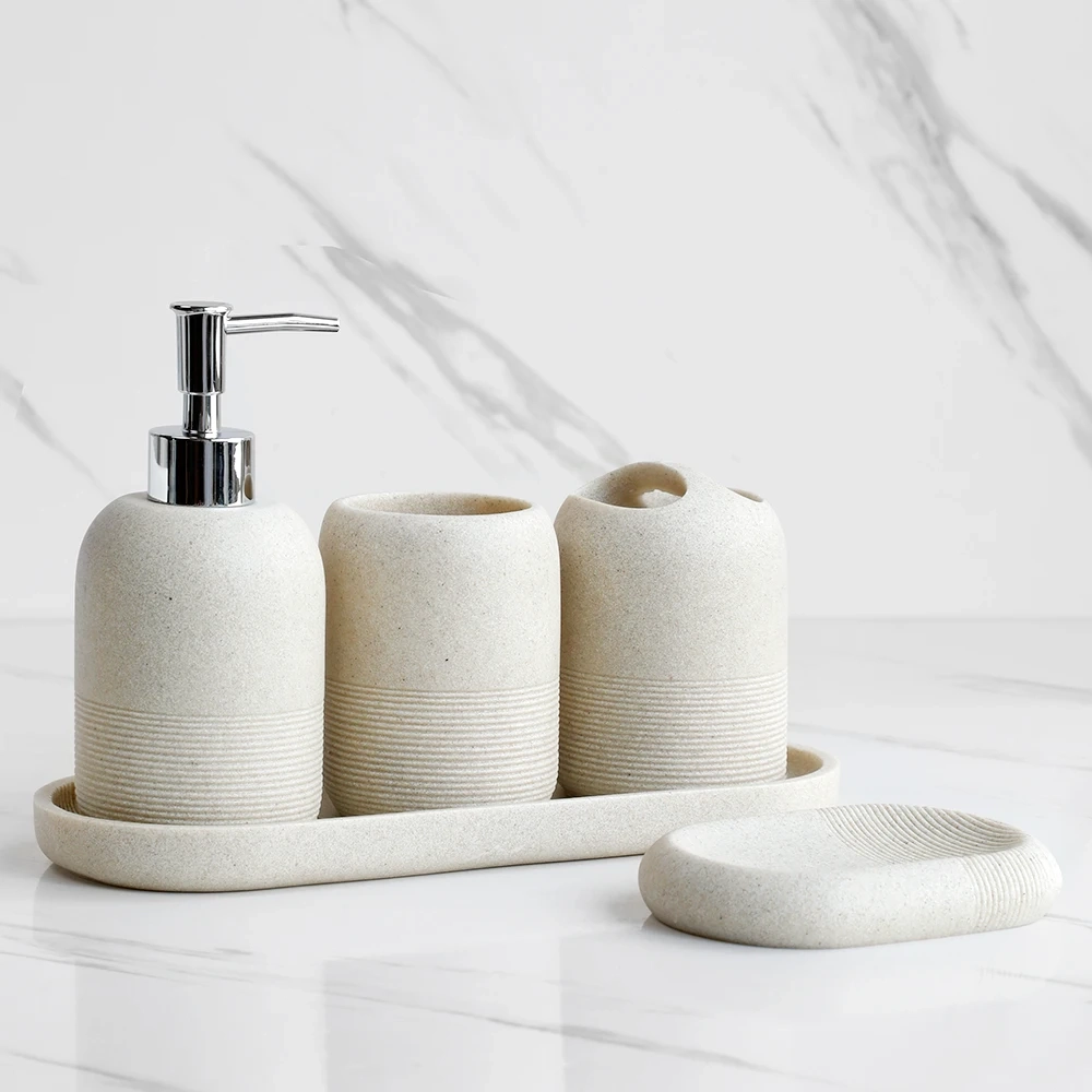 5-Piece Resin Bathroom Essentials Set - Image 7