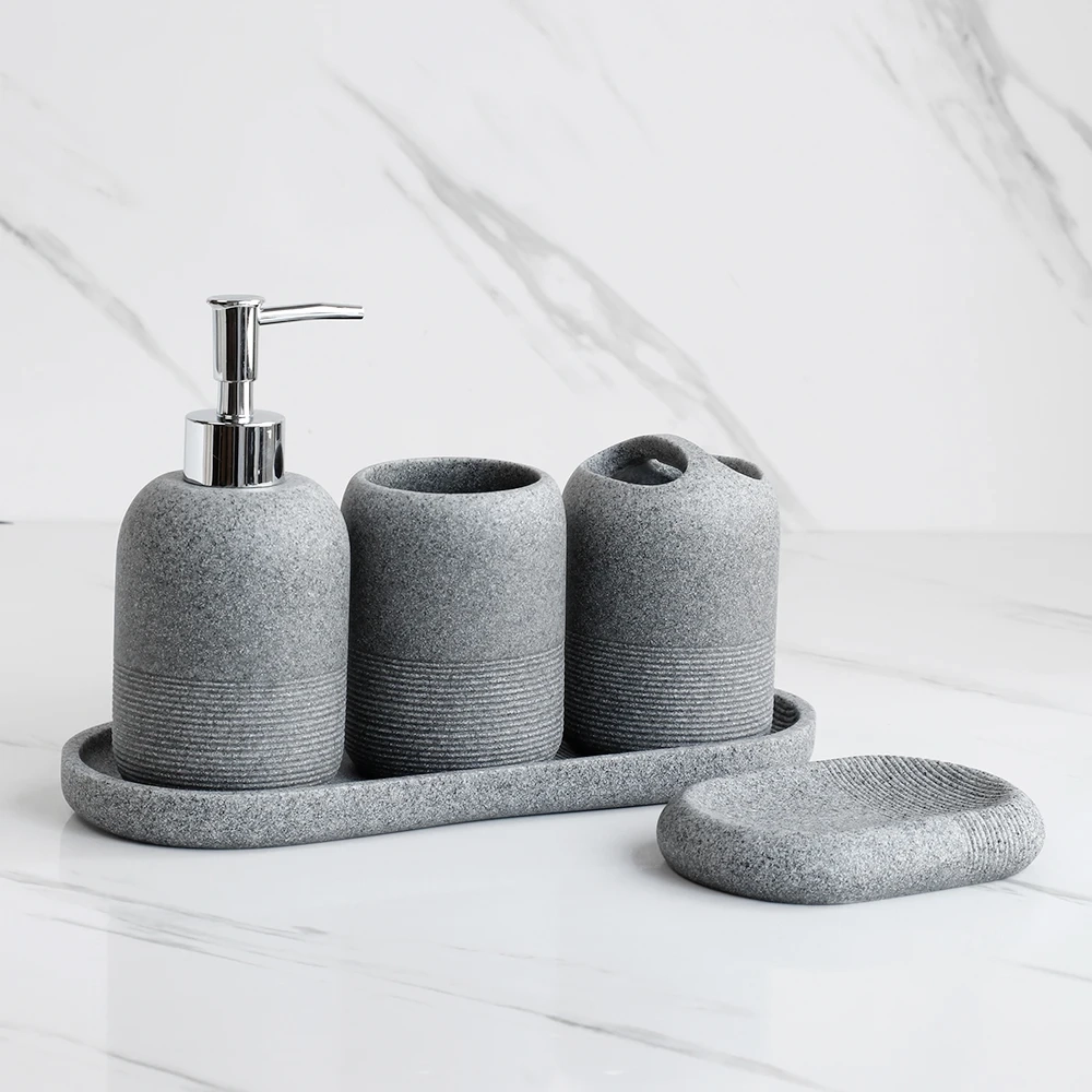 5-Piece Resin Bathroom Essentials Set - Image 8