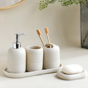 5-Piece Resin Bathroom Essentials Set