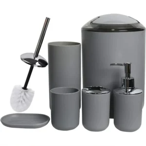 4/6-Piece Modern Plastic Bathroom Essentials Set