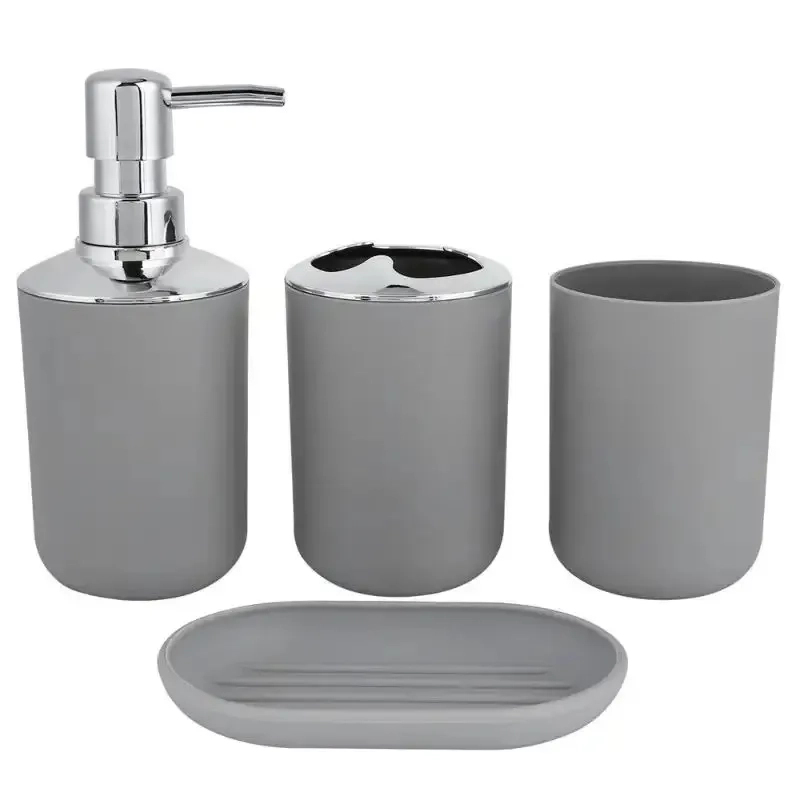 4-Piece Modern Plastic Bathroom Essentials Set - Image 5