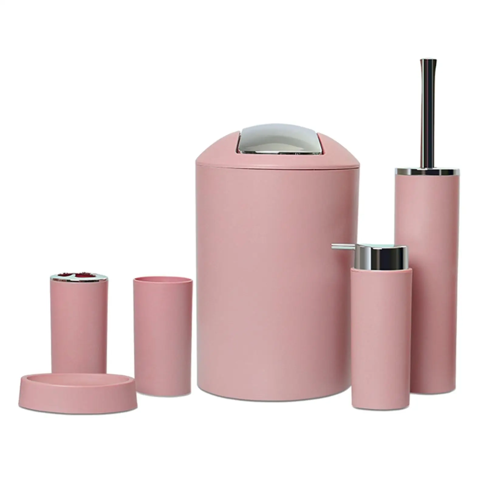 6-Piece Modern Plastic Bathroom Essentials Set - Image 2
