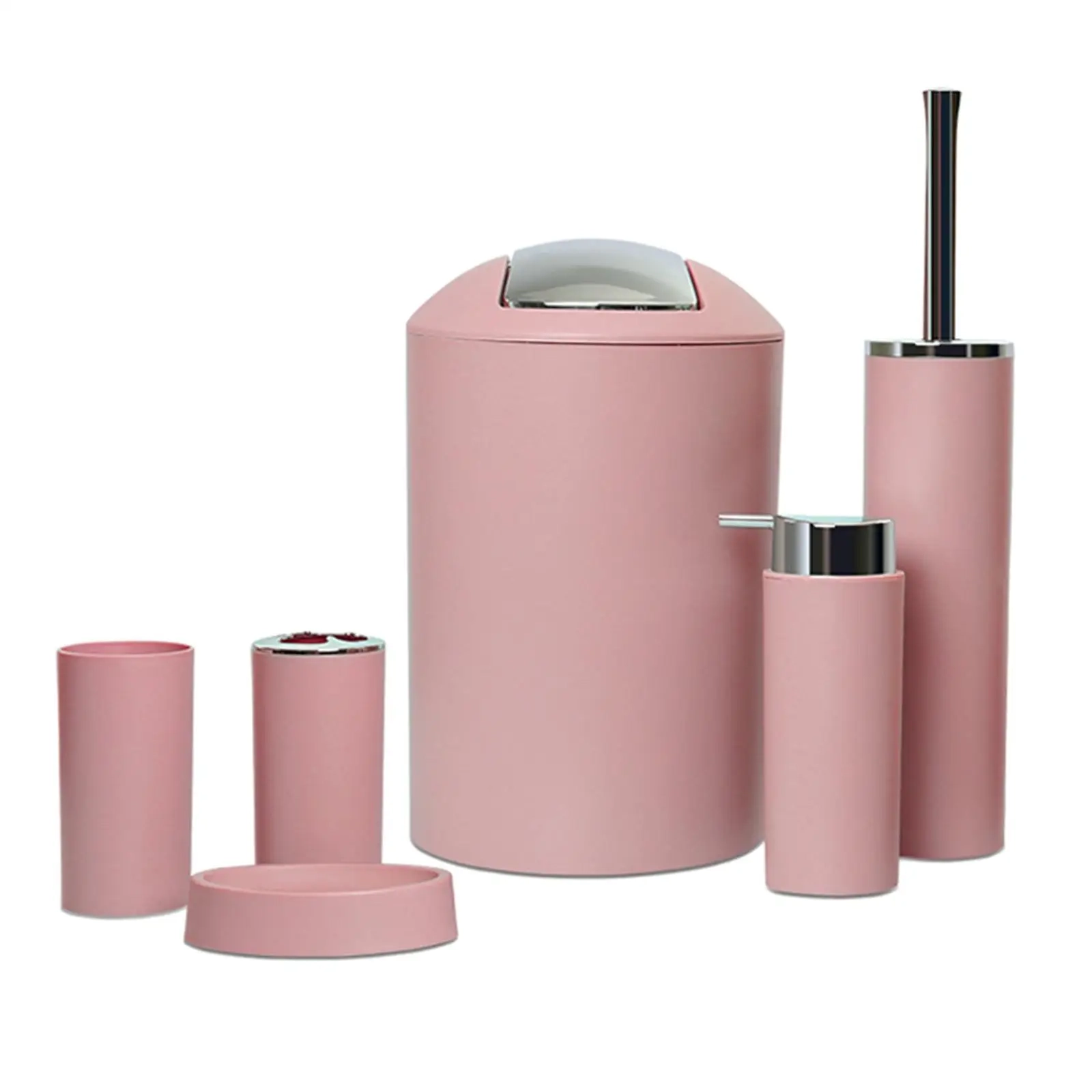 6-Piece Modern Plastic Bathroom Essentials Set - Image 3