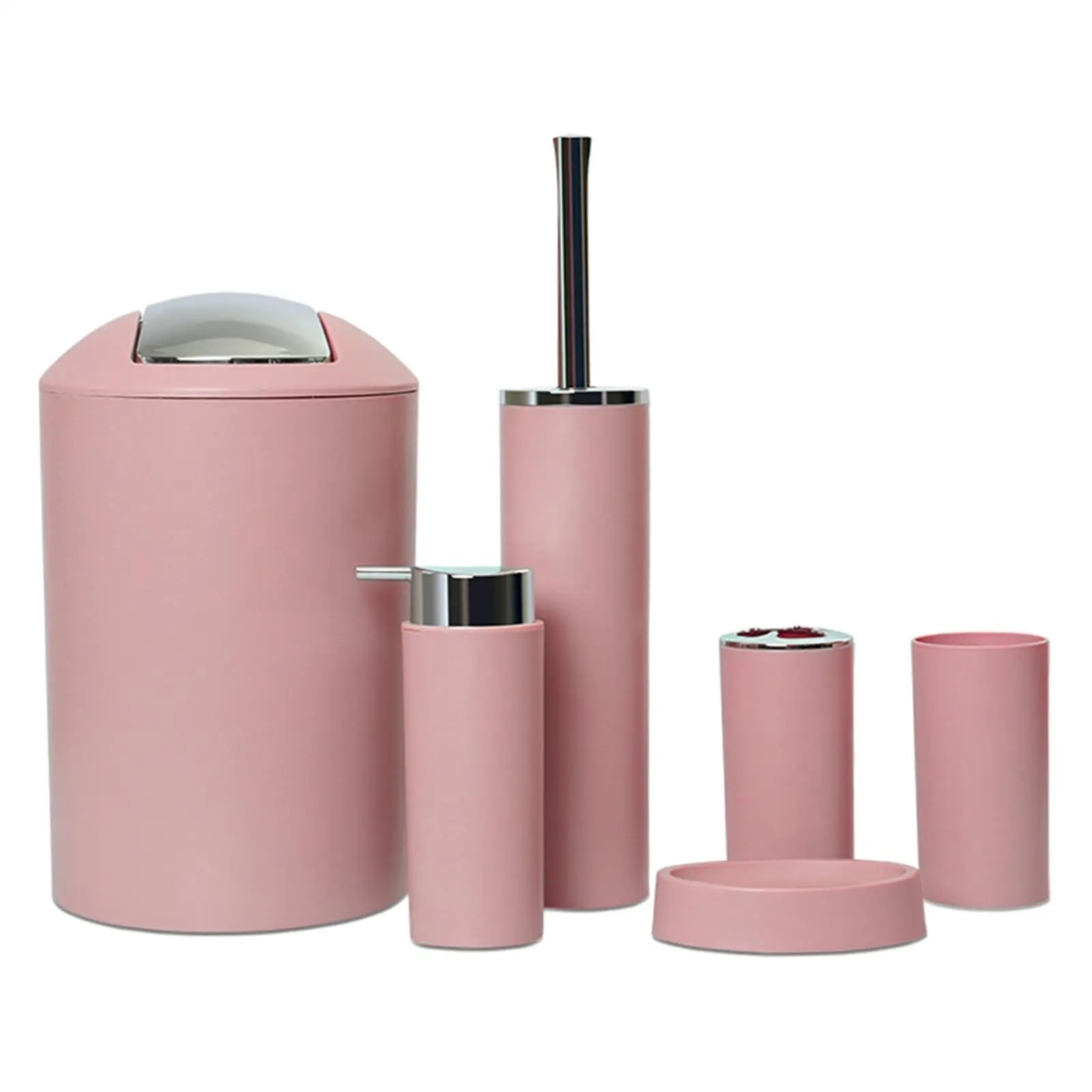 6-Piece Modern Plastic Bathroom Essentials Set - Image 4