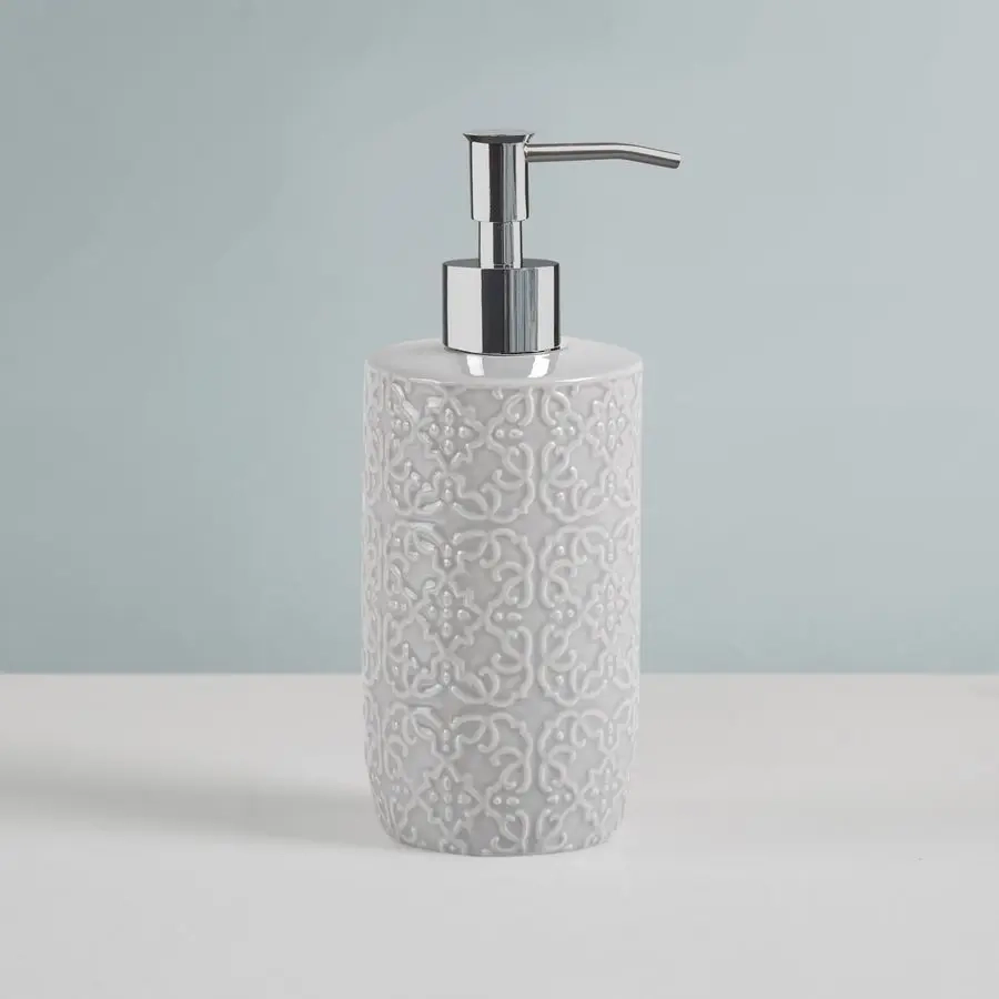 4-Piece Embossed Ceramic Bathroom Essentials Set - Image 5
