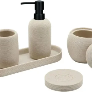 5-Piece Stone-Look Bathroom Essentials Set