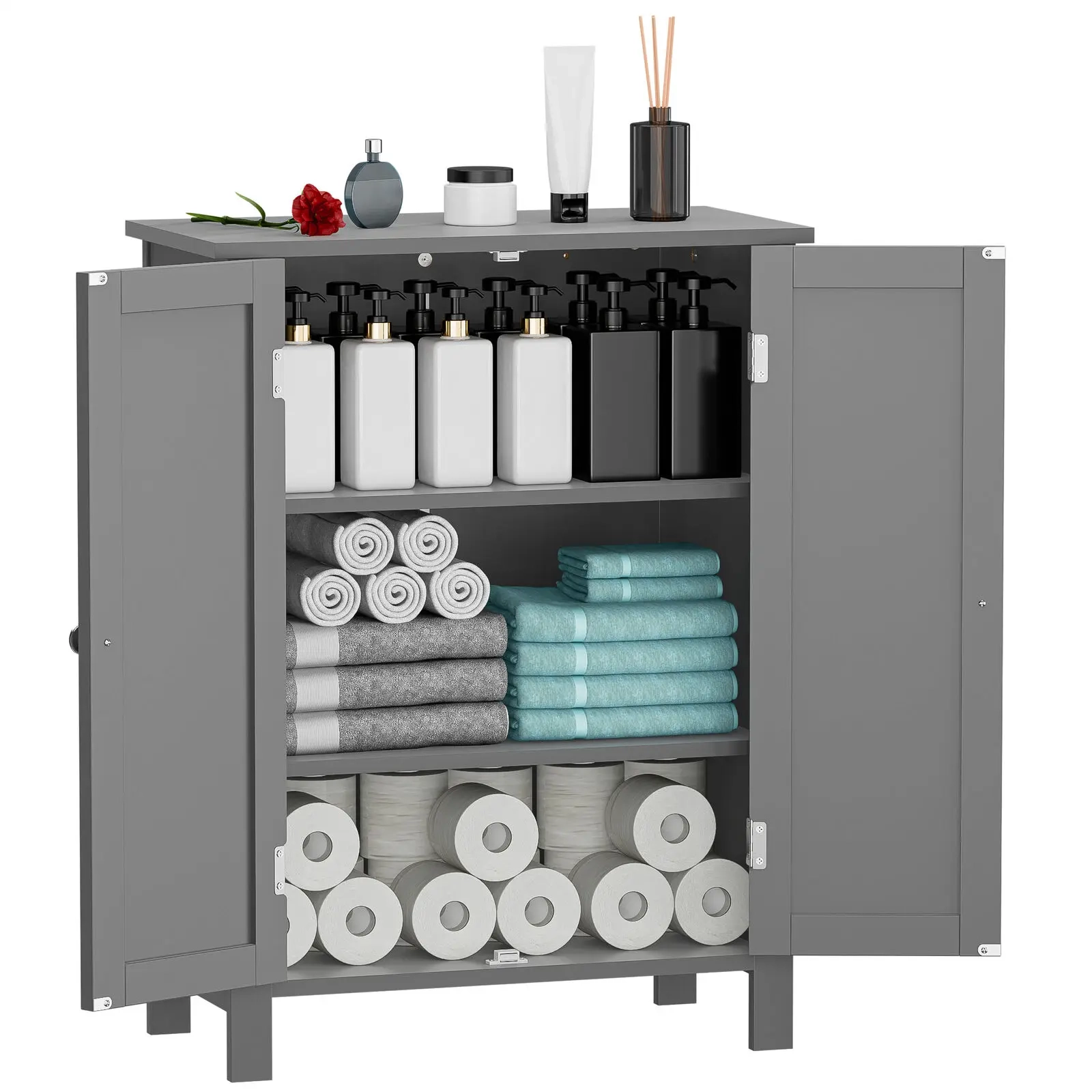 Freestanding 3-Tier Bathroom Cabinet