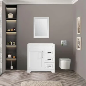 30-Inch Bathroom Vanity Storage Cabinet with Soft-Close Door and 3 Drawers
