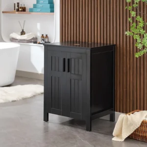 24" Black Bathroom Vanity Cabinet