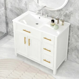36-Inch Bathroom Vanity with Sink, 2 Doors and 3 Drawers