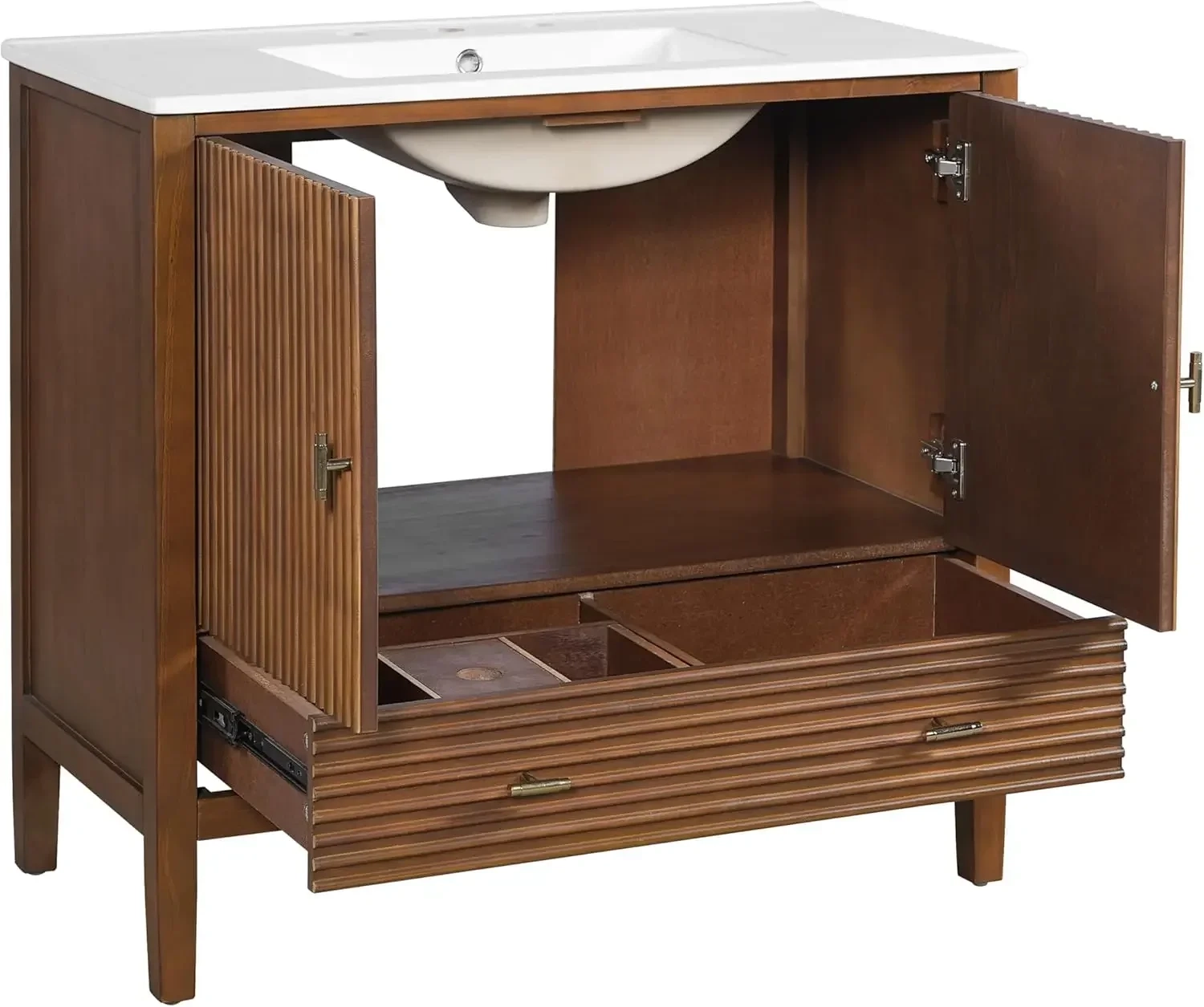 36" Mid-Century Bathroom Vanity with Sink - Image 4