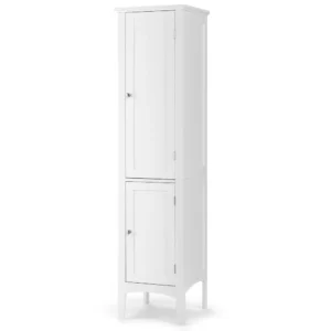 Tall Bathroom Storage Cabinet with 5-Tier Shelves and Double Doors