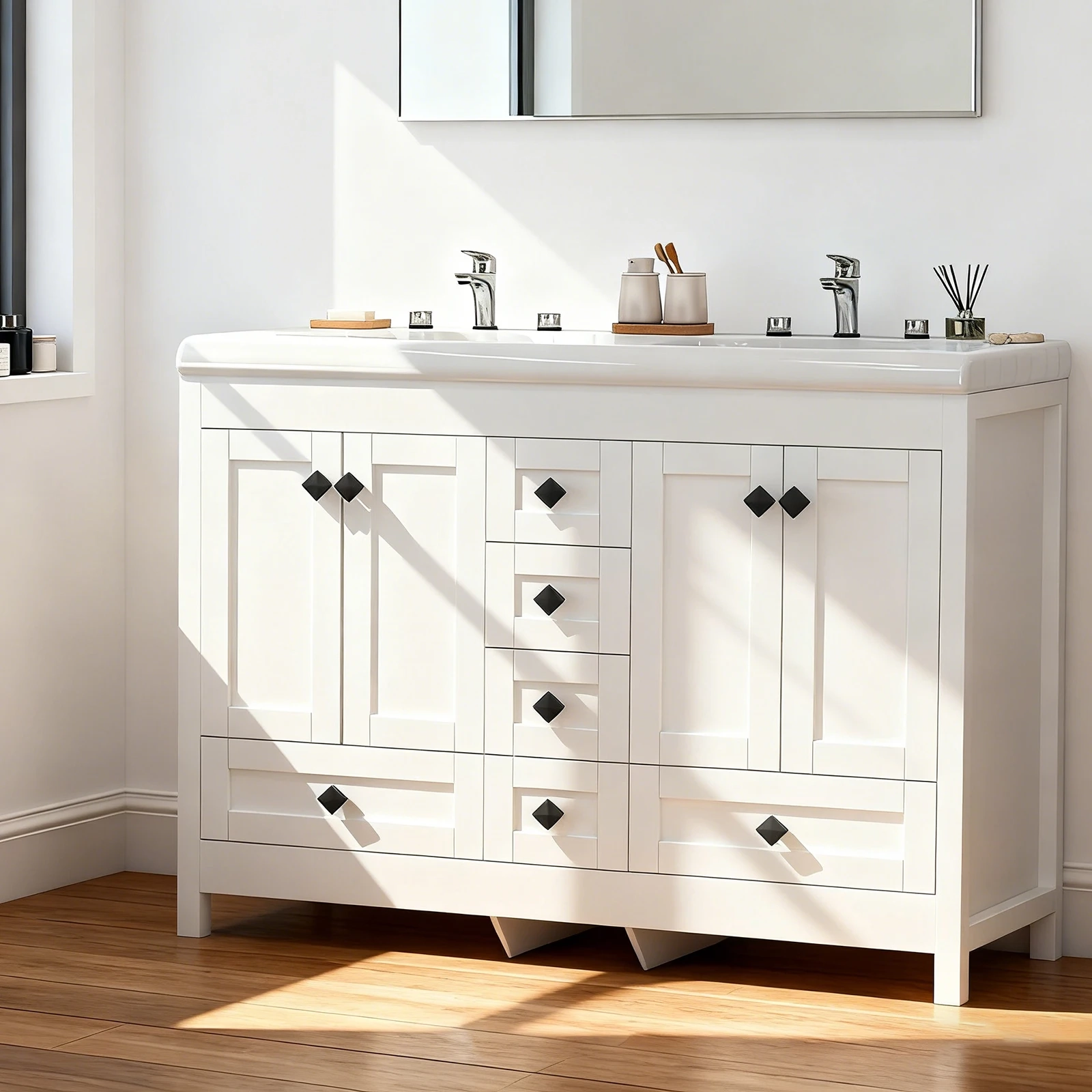 47" Double Sink Bathroom Vanity with Storage