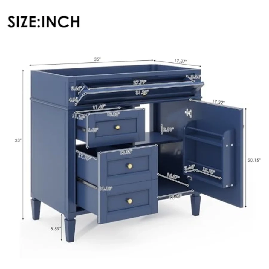36" Freestanding Bathroom Vanity Cabinet - Image 2