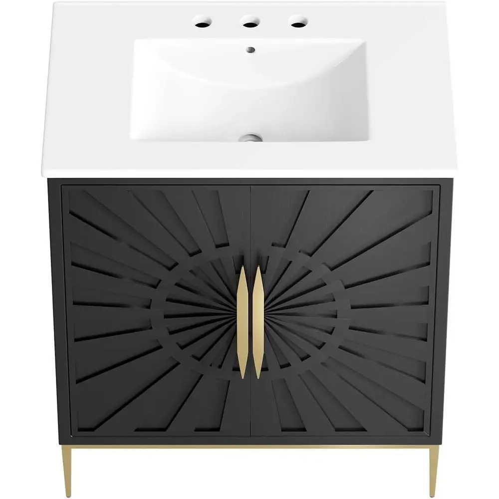 30" Bathroom Vanity Cabinet with Ceramic Sink - Image 5
