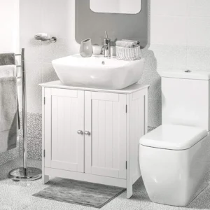 Under Sink Bathroom Storage Cabinet with 2 Doors and Interior Shelves