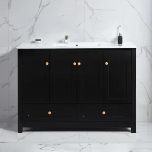 48-Inch Modern Bathroom Vanity with Sink, 4 Doors and 2 Drawers