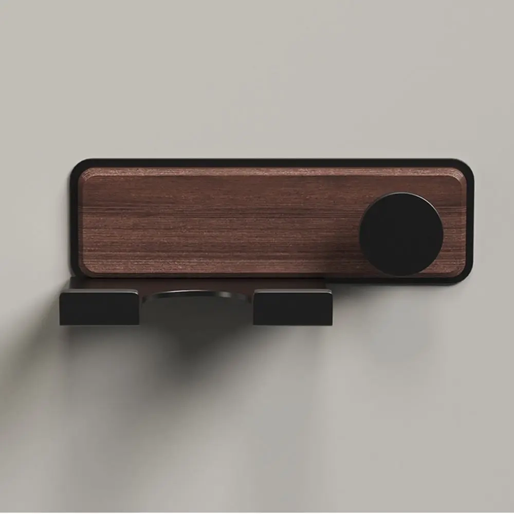 Wood Wall-Mount Hair Dryer Holder - Image 2