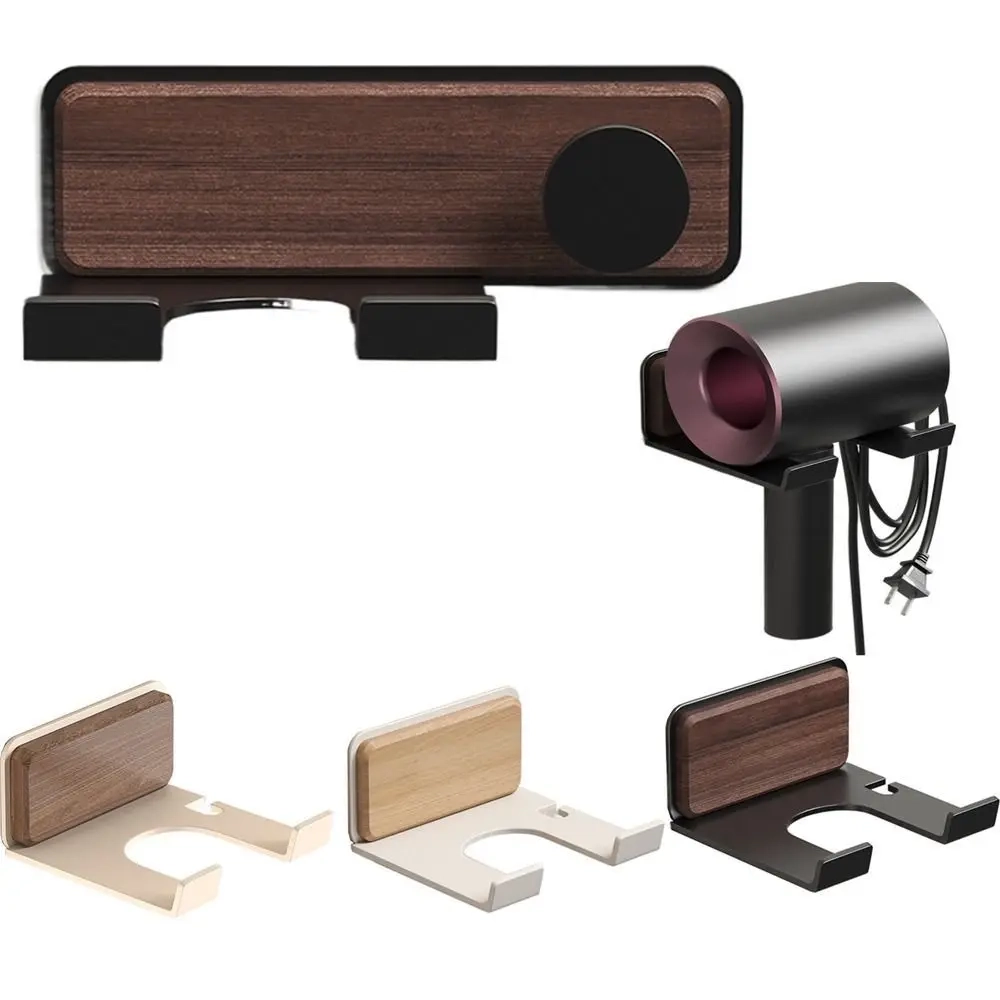 Wood Wall-Mount Hair Dryer Holder