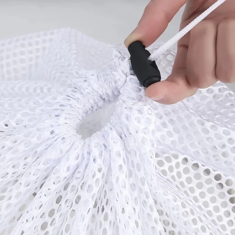 Drawstring Mesh Laundry Bag for Washing and Storage