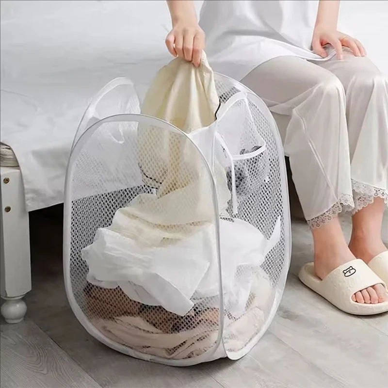 Collapsible Pop-Up Mesh Laundry Basket - Image 2