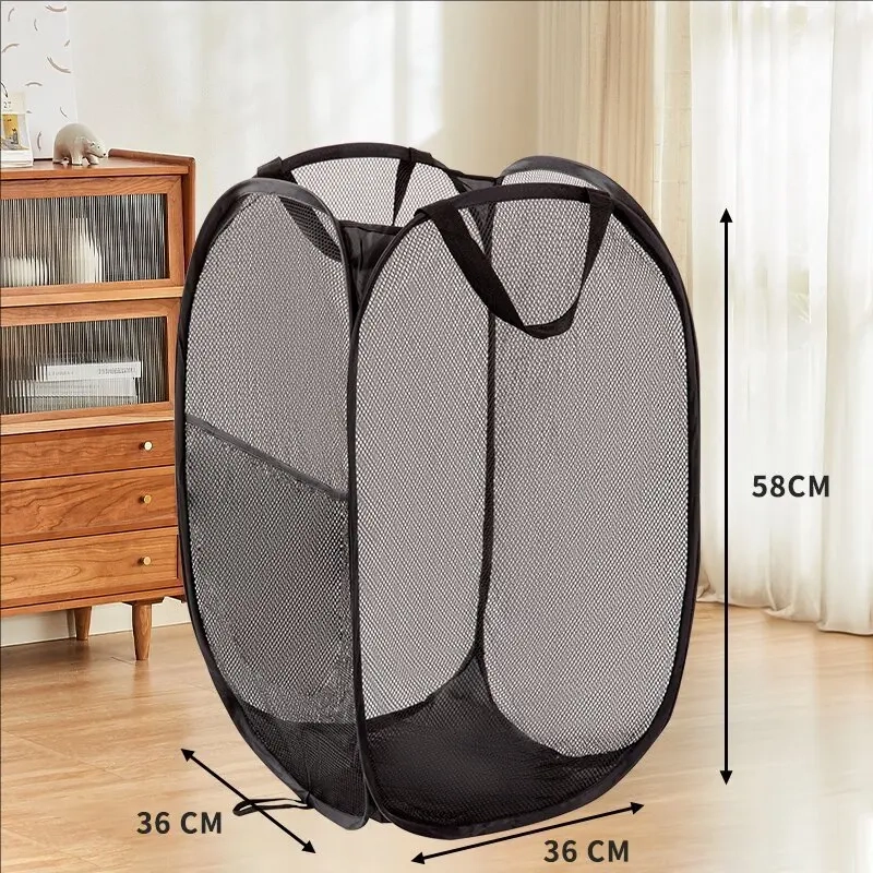 Collapsible Pop-Up Mesh Laundry Basket - Image 3