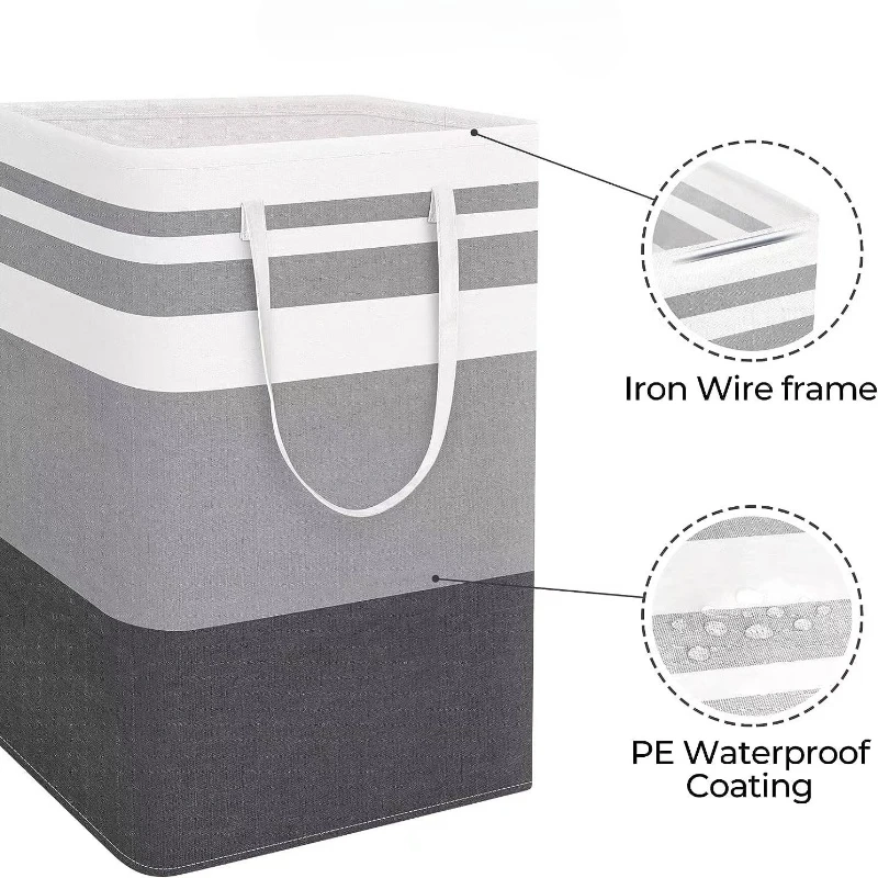 75L Foldable Laundry Hamper with Handles - Image 3