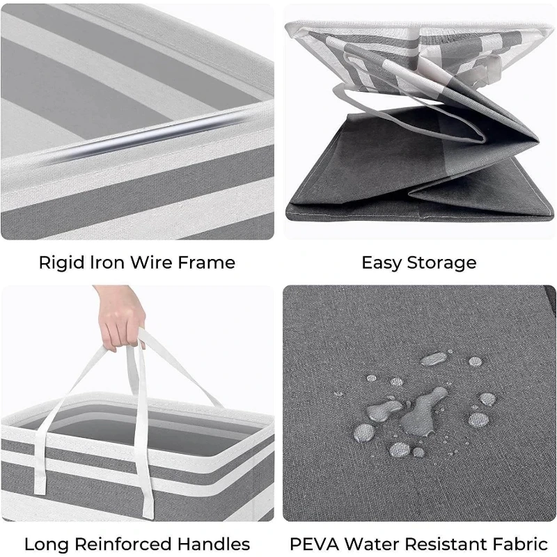 75L Foldable Laundry Hamper with Handles - Image 4