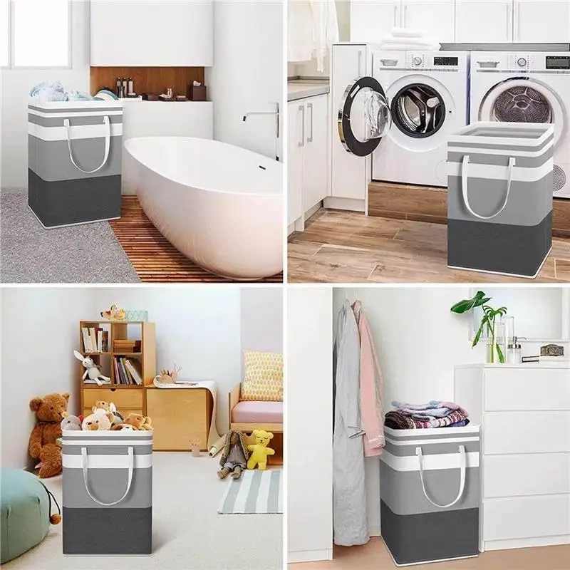 75L Foldable Laundry Hamper with Handles - Image 5