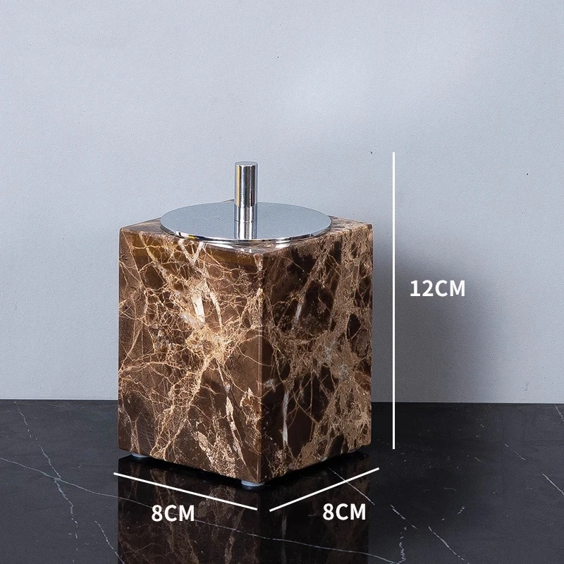 Dark Brown Natural Marble Bathroom Essentials Set - Image 8
