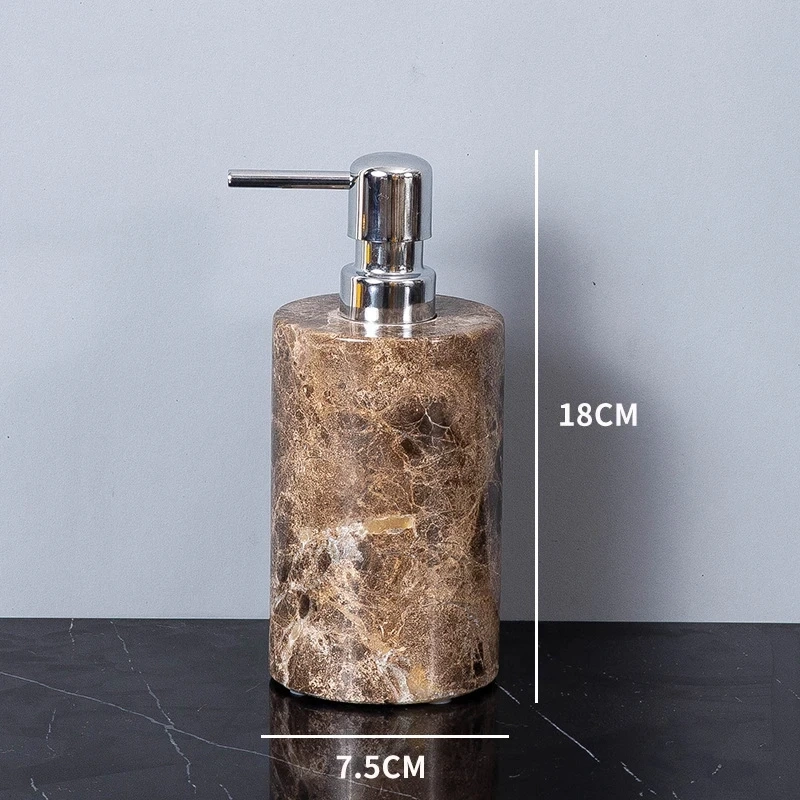 Dark Brown Natural Marble Bathroom Essentials Set - Image 4