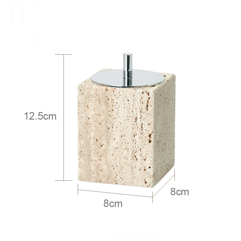 Beige Travertine Marble Bathroom Essentials Set - Image 13
