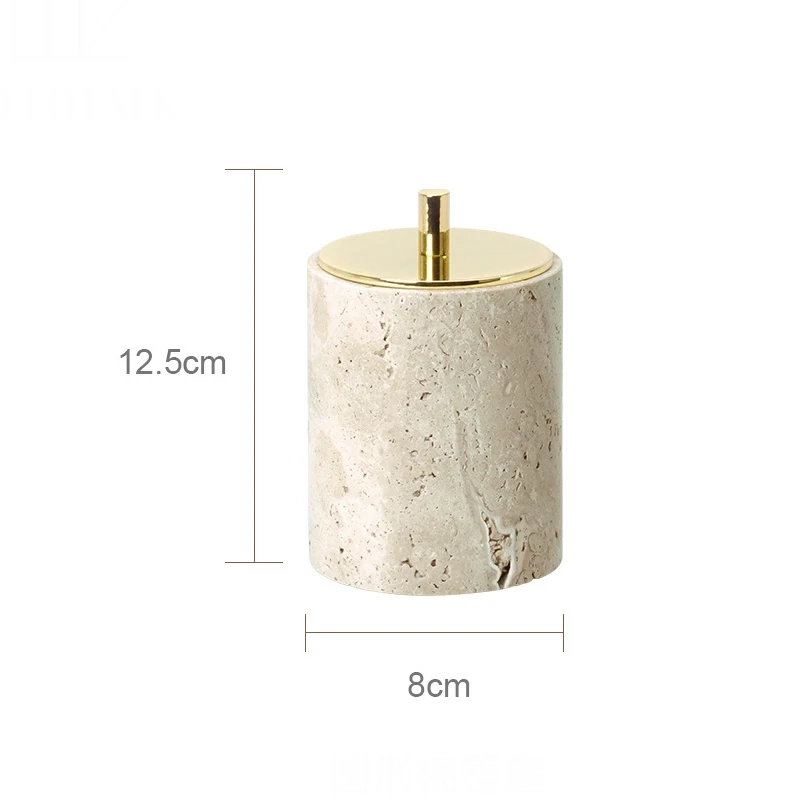 Beige Travertine Marble Bathroom Essentials Set - Image 14