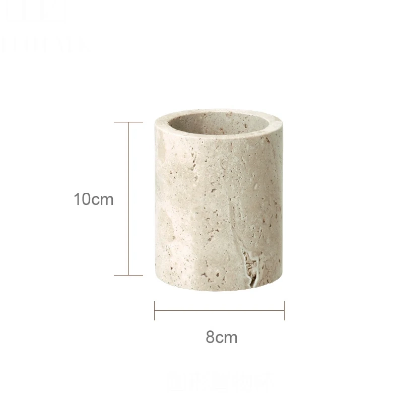 Beige Travertine Marble Bathroom Essentials Set - Image 22