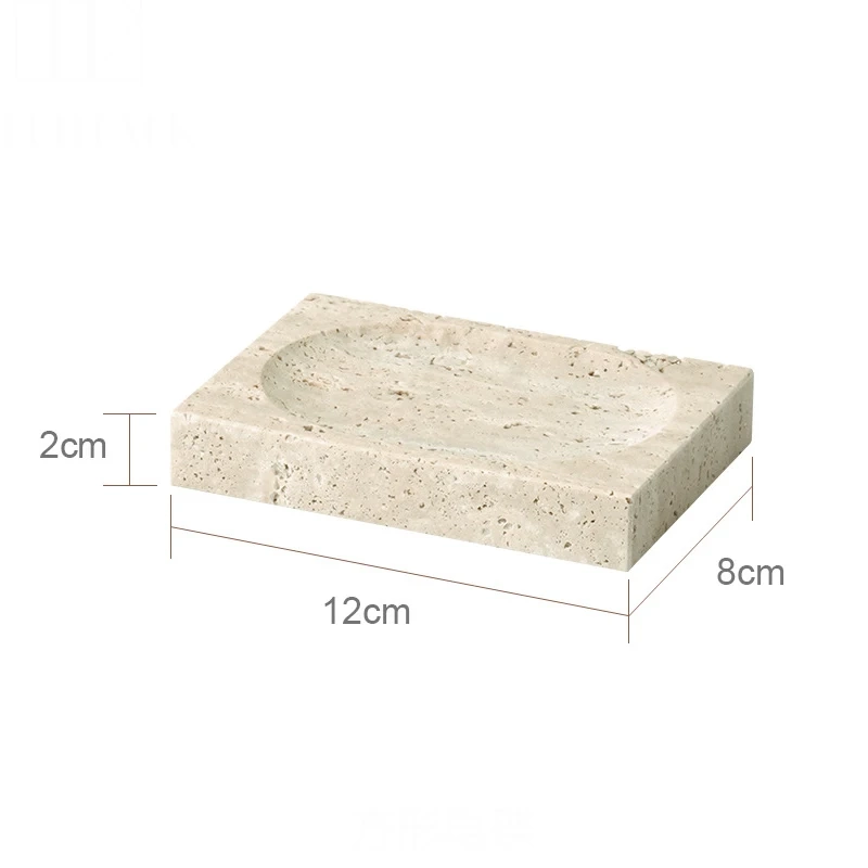 Beige Travertine Marble Bathroom Essentials Set - Image 7