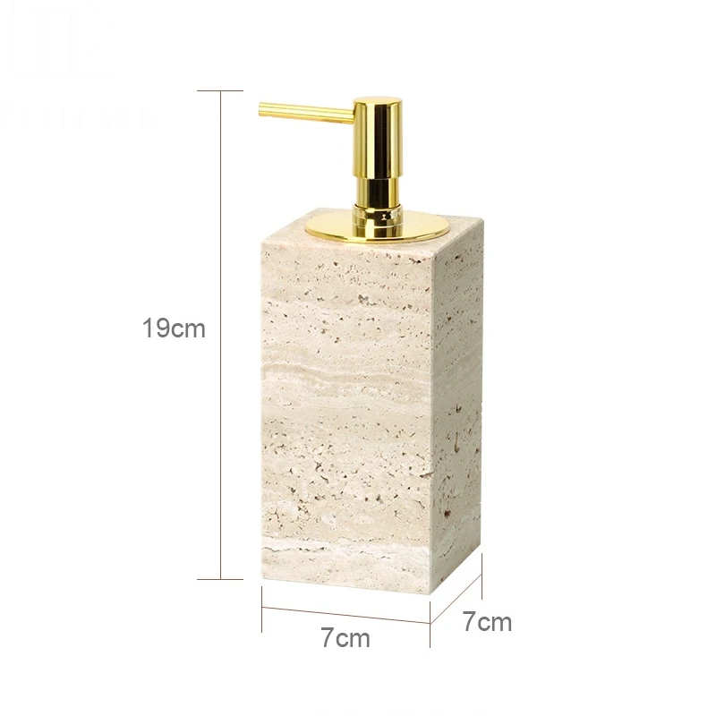 Beige Travertine Marble Bathroom Essentials Set - Image 8