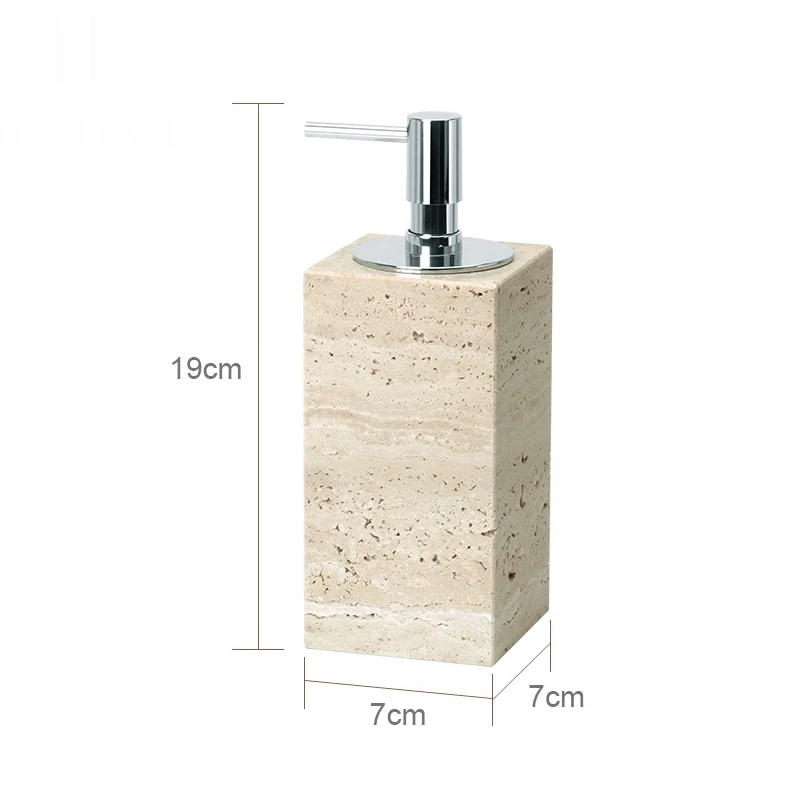 Beige Travertine Marble Bathroom Essentials Set - Image 9