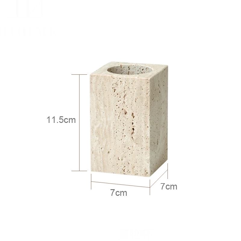 Beige Travertine Marble Bathroom Essentials Set - Image 21