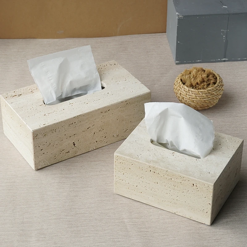Beige Travertine Marble Bathroom Essentials Set - Image 5