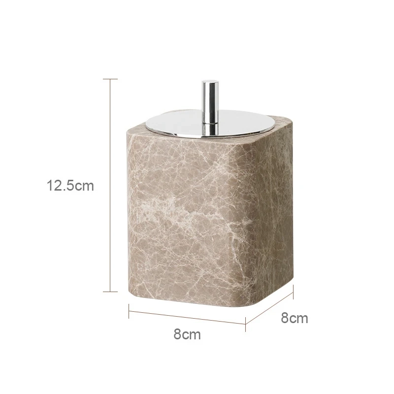 Light Brown Natural Marble Bathroom Accessory Collection - Image 13