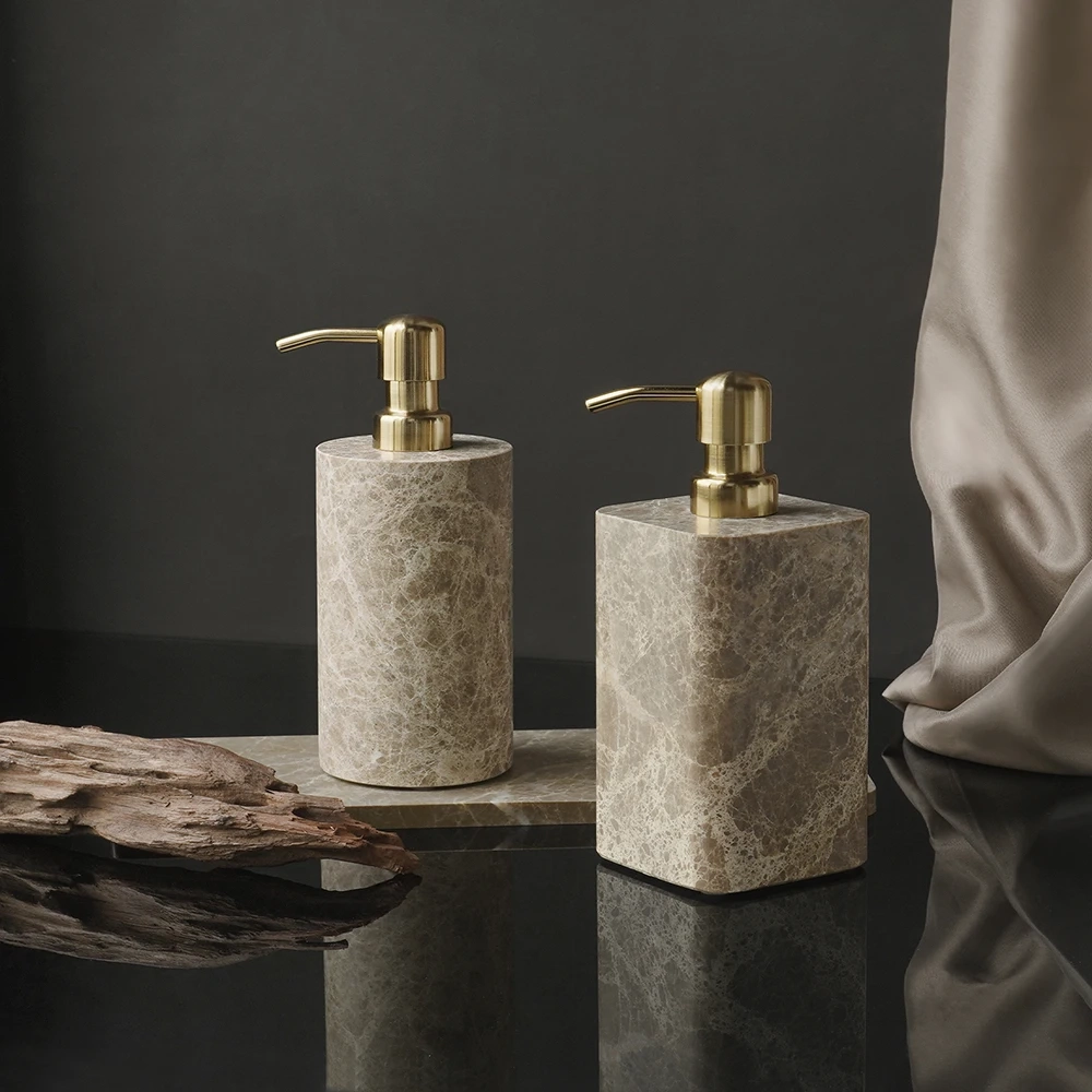 Light Brown Natural Marble Bathroom Accessory Collection - Image 6