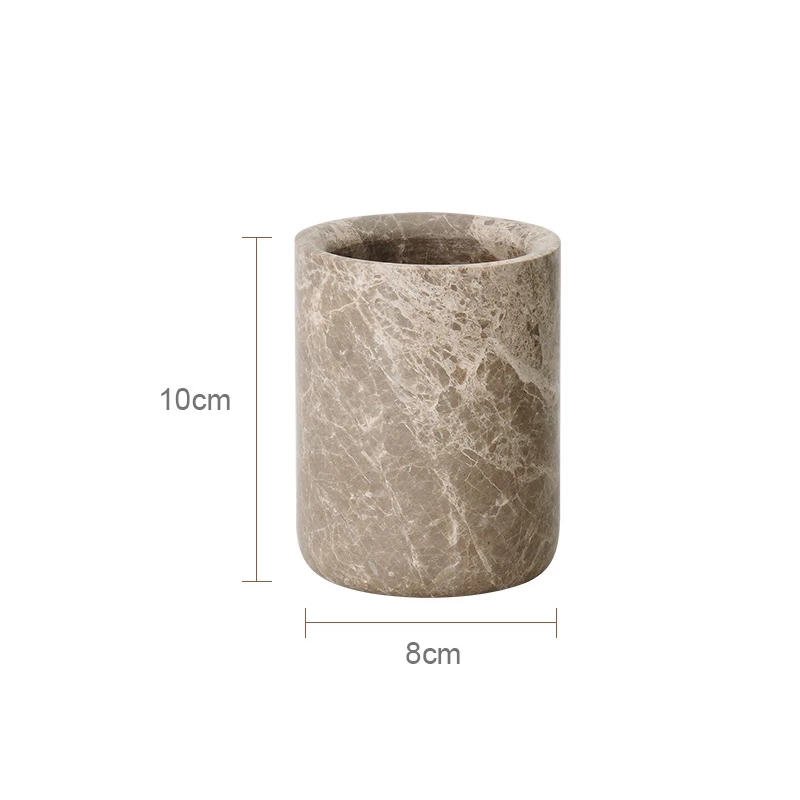 Light Brown Natural Marble Bathroom Accessory Collection - Image 19