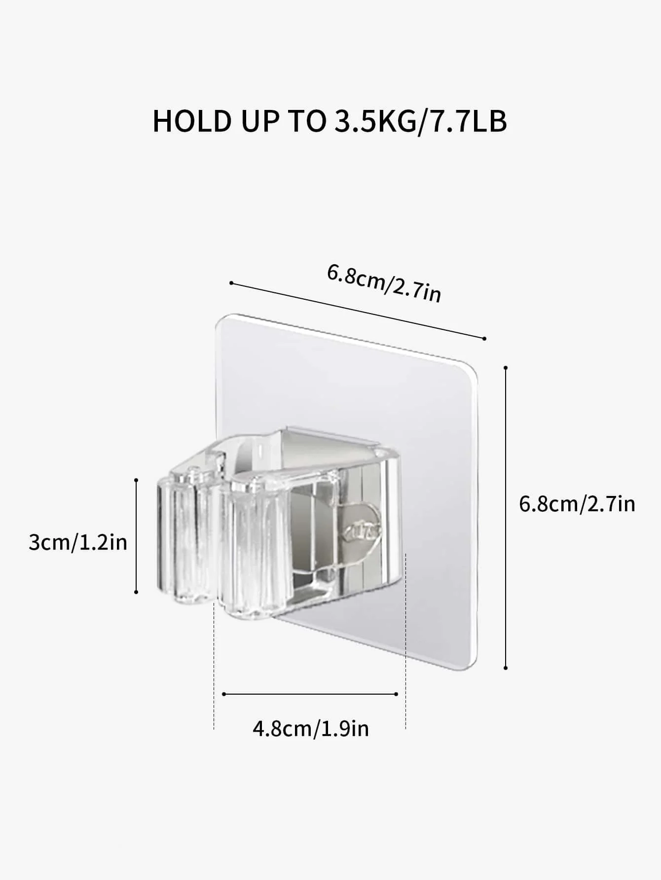 Clear Wall Mounted Mop Holder Clips - Image 5