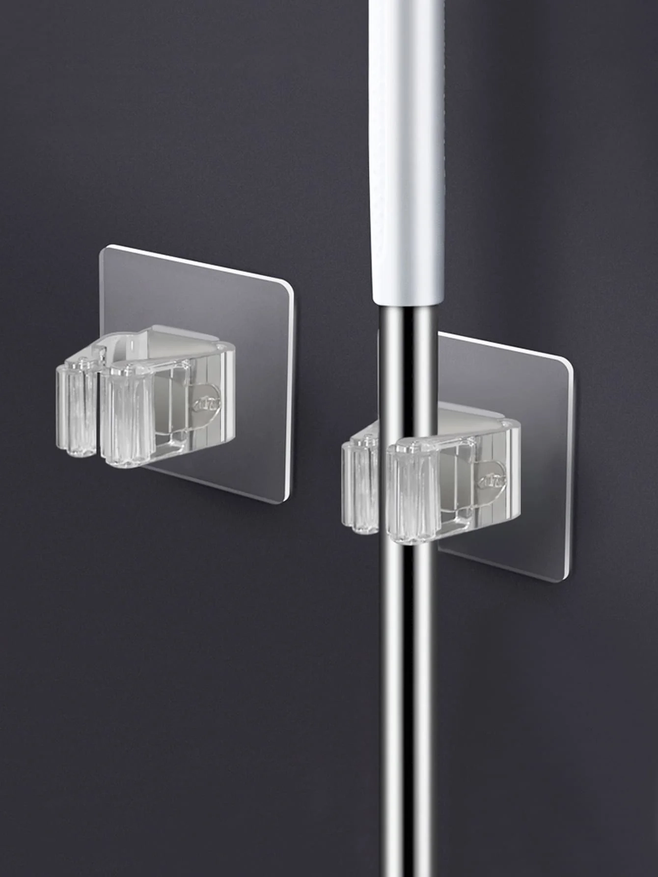 Clear Wall Mounted Mop Holder Clips