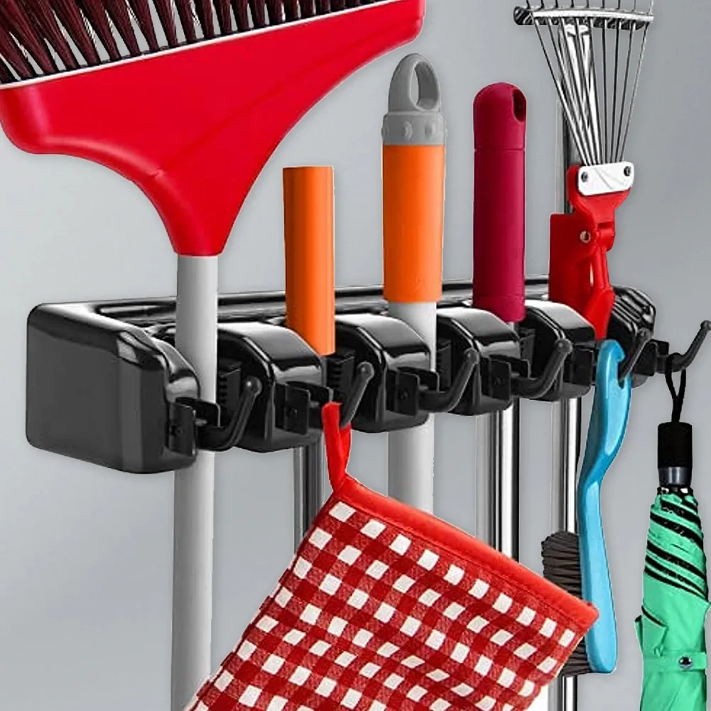 5-Position Mop and Broom Holder - Image 3